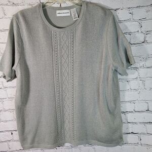 Alfred Dunner, Silver Short Sleeve Sweater, Size‎ XL